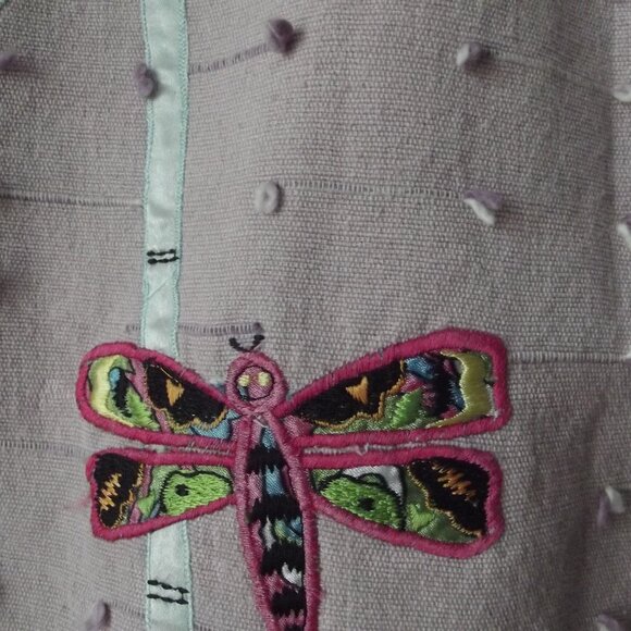 Vintage Jacket Daniel K NY Pink Cotton Jacket with Butterfly applique LARGE - Picture 10 of 15